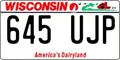 WI license plate 645UJP