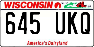 WI license plate 645UKQ