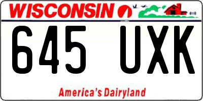 WI license plate 645UXK