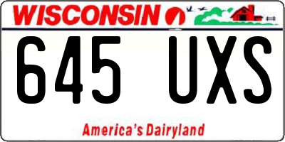 WI license plate 645UXS