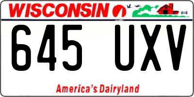 WI license plate 645UXV