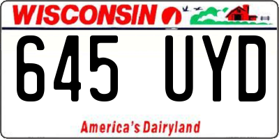 WI license plate 645UYD