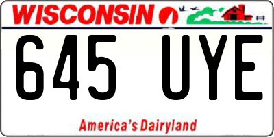 WI license plate 645UYE