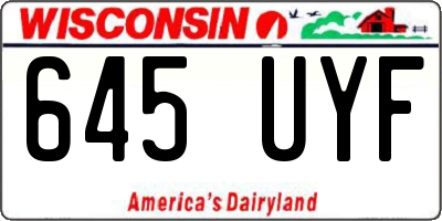 WI license plate 645UYF