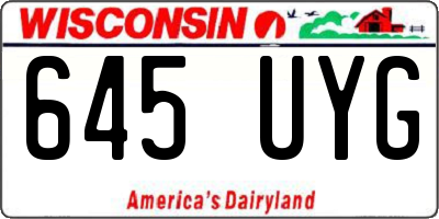 WI license plate 645UYG