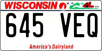 WI license plate 645VEQ