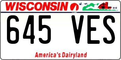 WI license plate 645VES