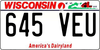 WI license plate 645VEU