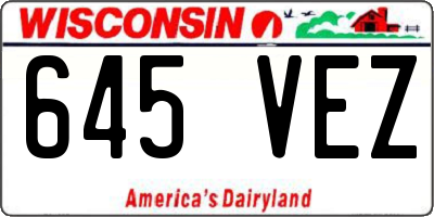 WI license plate 645VEZ