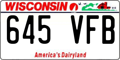 WI license plate 645VFB
