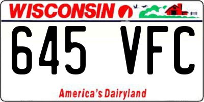 WI license plate 645VFC