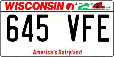 WI license plate 645VFE