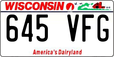WI license plate 645VFG