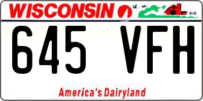 WI license plate 645VFH