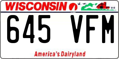 WI license plate 645VFM