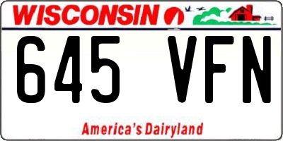 WI license plate 645VFN