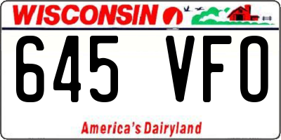 WI license plate 645VFO