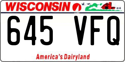 WI license plate 645VFQ