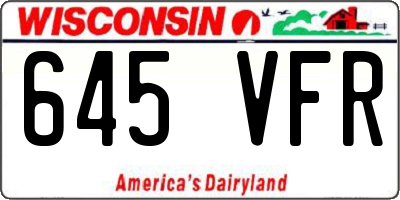 WI license plate 645VFR