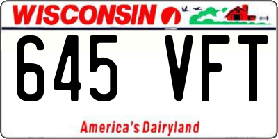WI license plate 645VFT