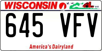 WI license plate 645VFV