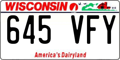 WI license plate 645VFY