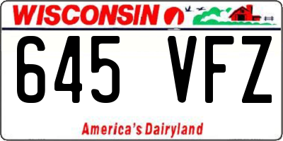 WI license plate 645VFZ