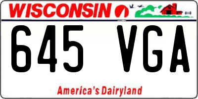 WI license plate 645VGA