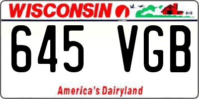 WI license plate 645VGB
