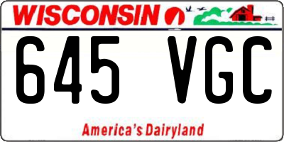 WI license plate 645VGC