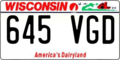 WI license plate 645VGD