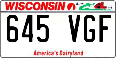 WI license plate 645VGF