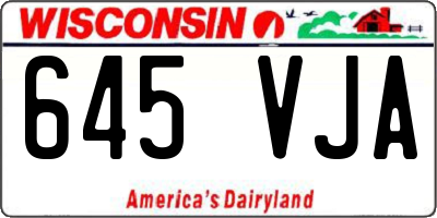 WI license plate 645VJA