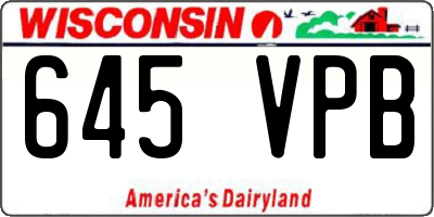 WI license plate 645VPB