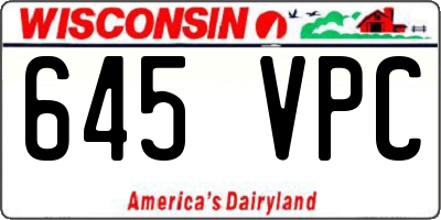 WI license plate 645VPC