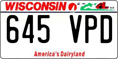 WI license plate 645VPD