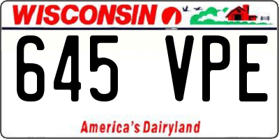WI license plate 645VPE