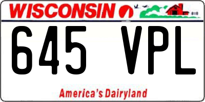 WI license plate 645VPL