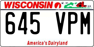 WI license plate 645VPM