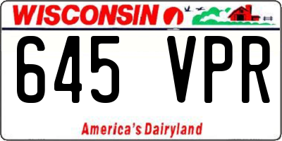 WI license plate 645VPR