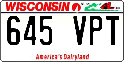 WI license plate 645VPT