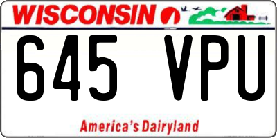 WI license plate 645VPU