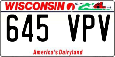WI license plate 645VPV