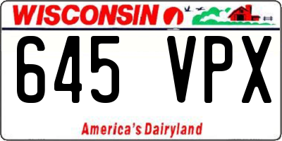 WI license plate 645VPX