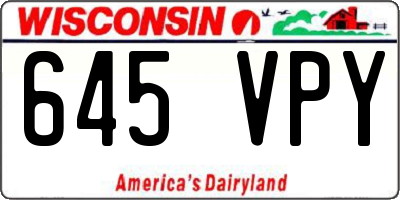 WI license plate 645VPY