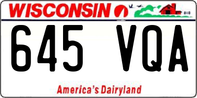 WI license plate 645VQA