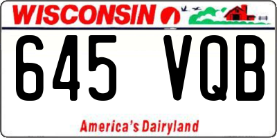 WI license plate 645VQB