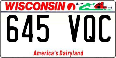 WI license plate 645VQC