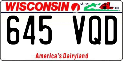 WI license plate 645VQD