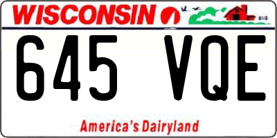 WI license plate 645VQE